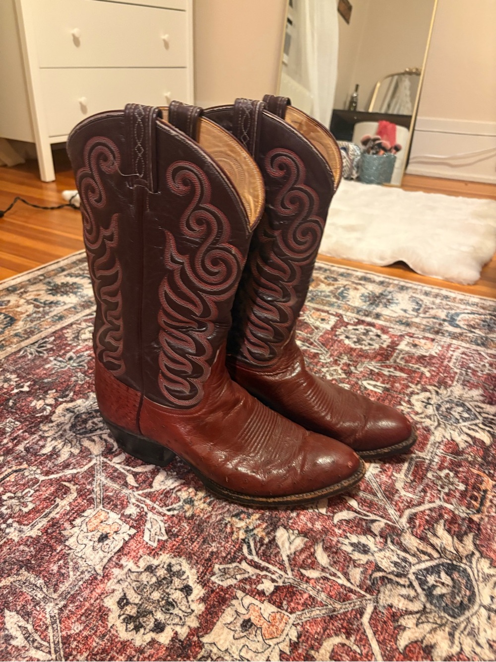 Tony Lama burgundy leather boots US 10